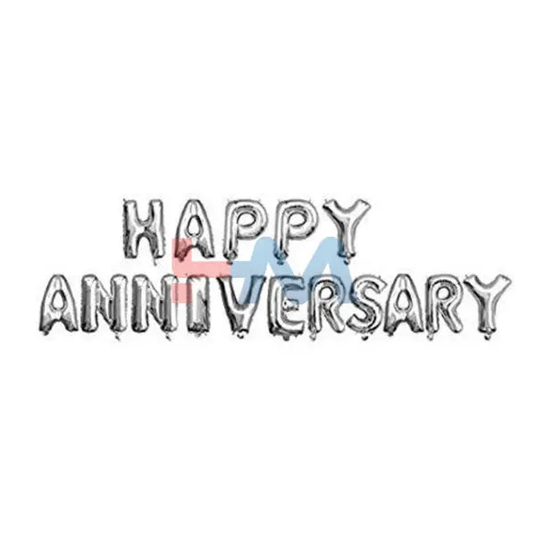 Happy Anniversary Foil Balloons in Multiple Colors