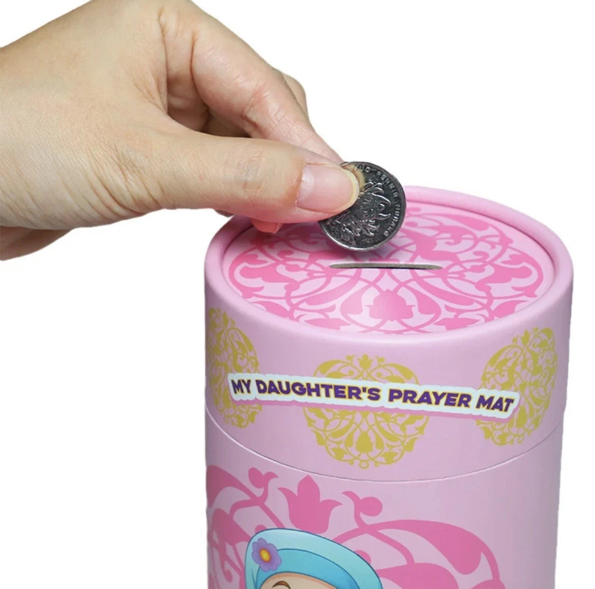 Kids Islamic Prayer Mat with Tasbeeh & Coin Money Bank