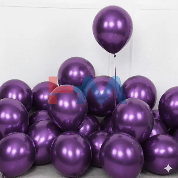 Chrome,Metallic,Shiny Latex Balloons -10" Inch