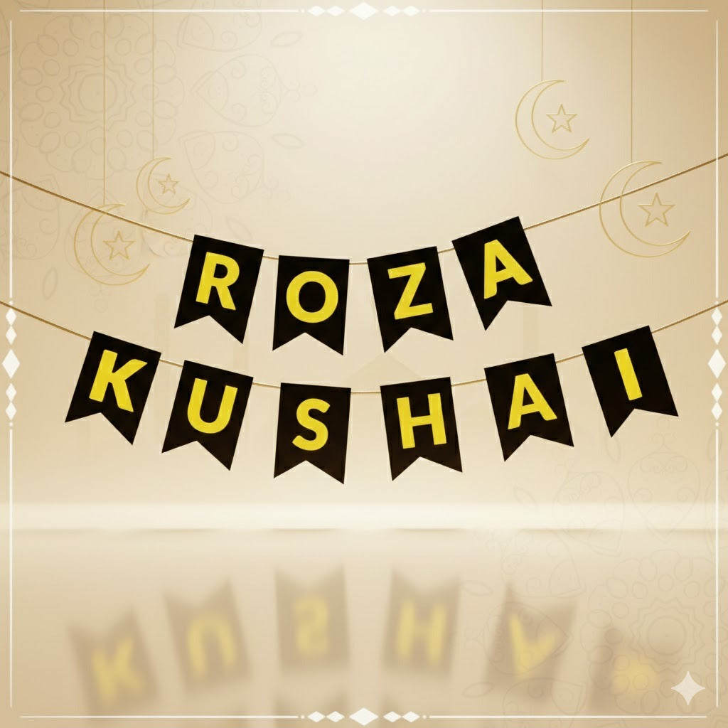 Roza Khushai Banner Black