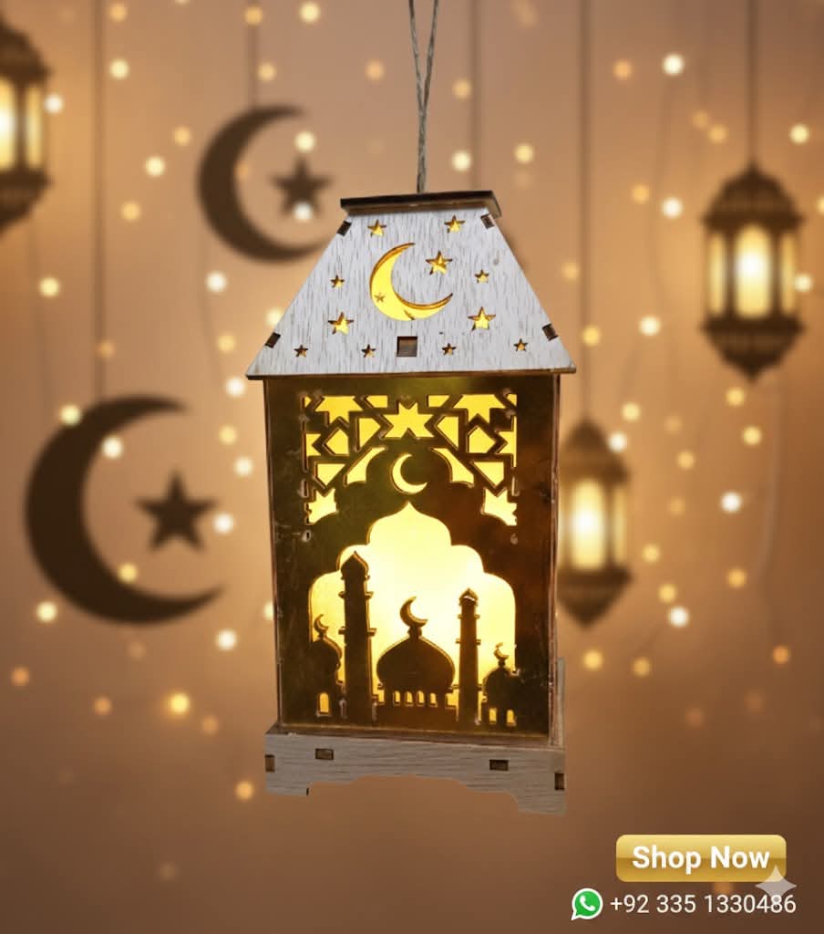 Wooden Light Ramadan Hanging Decoration