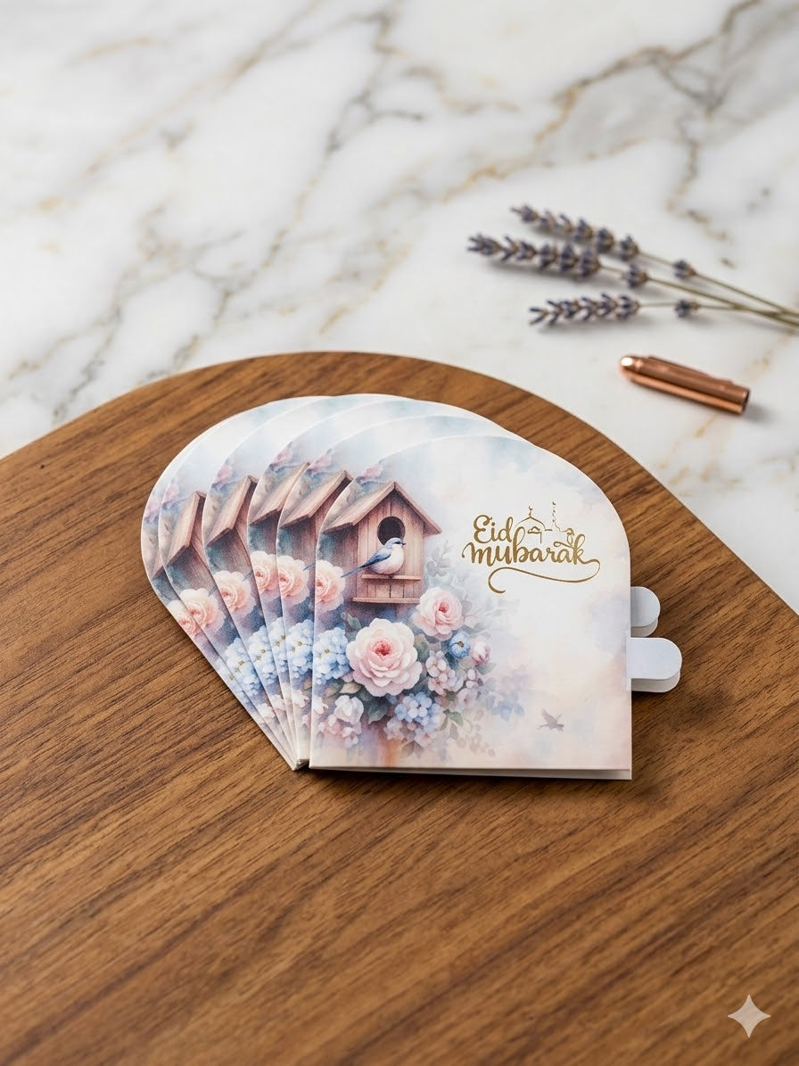 Eid Mubarak Mini Wallet Style Foil Printed Envelope 10 Pc