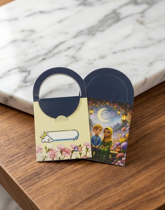 Eid Mubarak Foil Printed Mini Hand Style Envelop 10 Pc