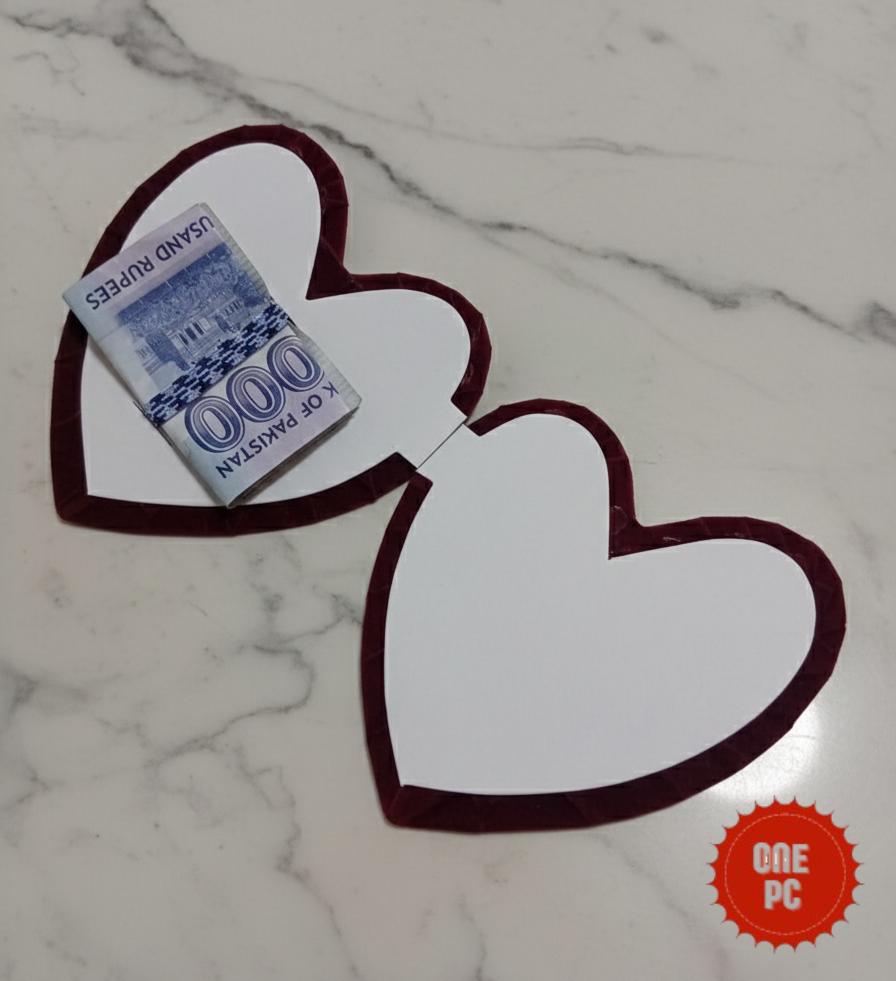Royal Heart Black Velvet Eid Mubarak Envelope 1 PC