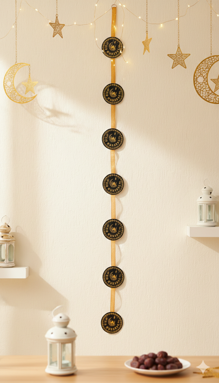 7 Pc Eid Mubarak Hanging Decoration Set