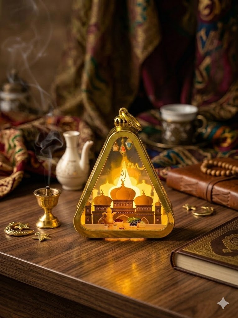 Ramadan Triangle Lattern Decoration