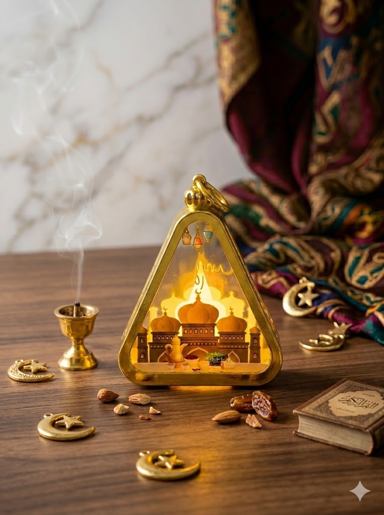 Ramadan Triangle Lattern Decoration