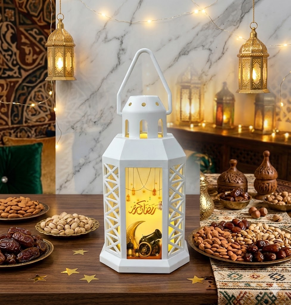 Ramadan White Lattern Decoration