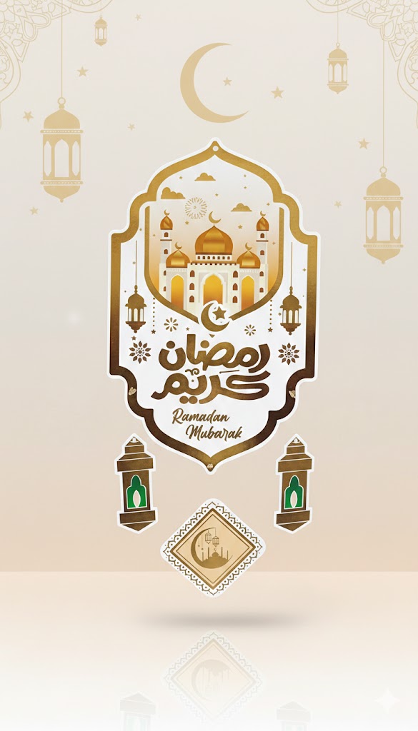 Ramadan White Hanging Decoration