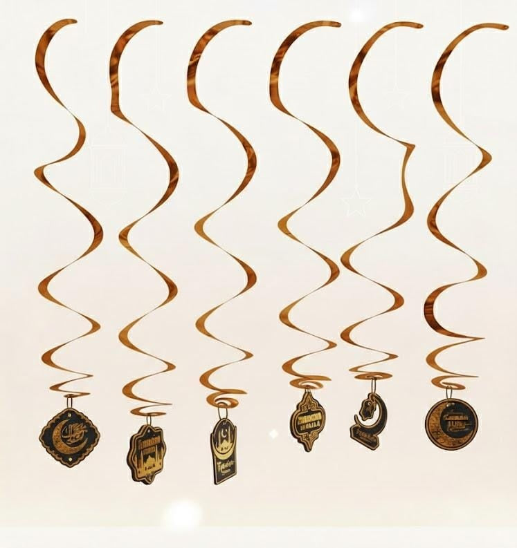 Ramadan Curl Hanging Decoration 6 Pc Set