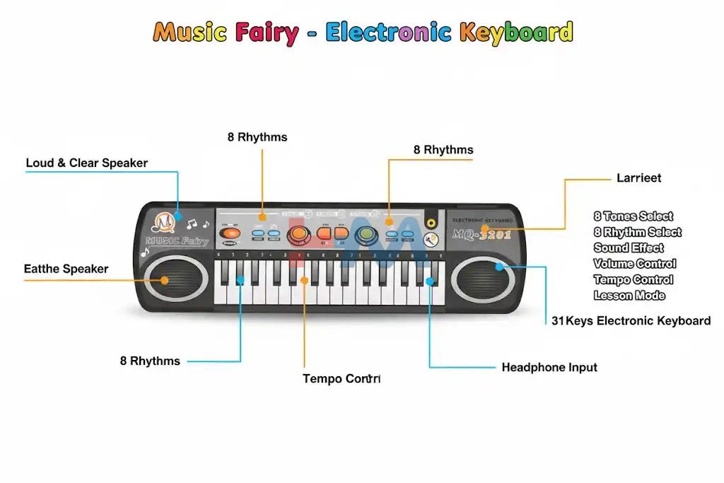 Electric Musical 31 Keys Keyboard Piano