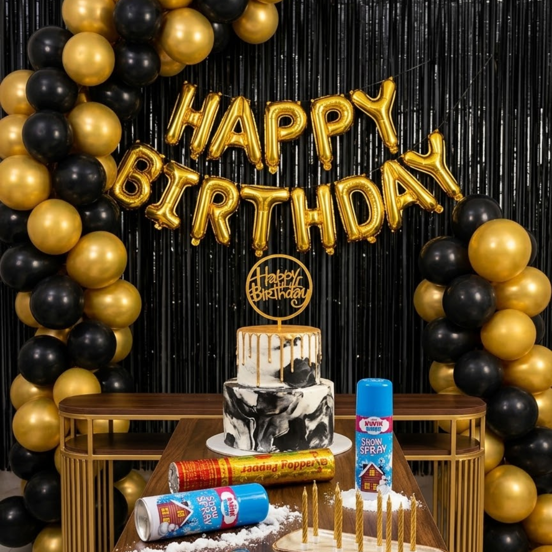 Happy Birthday Gold & Black Theme Mega Deal