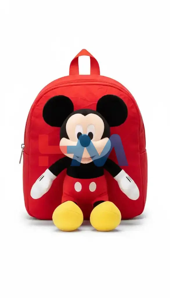 Red Miky Mouse Stuff Backpack Small