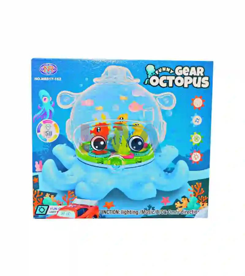 Transparent Funny Gear Octopus with Light & Music