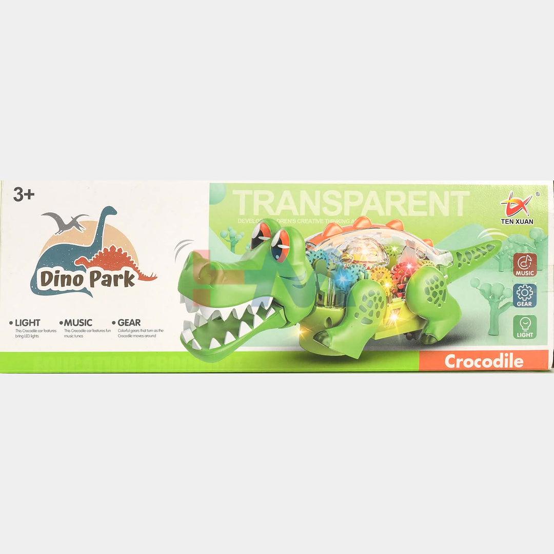 Transparent Gear Dino Park Crocodile Toy (with Light & Music)