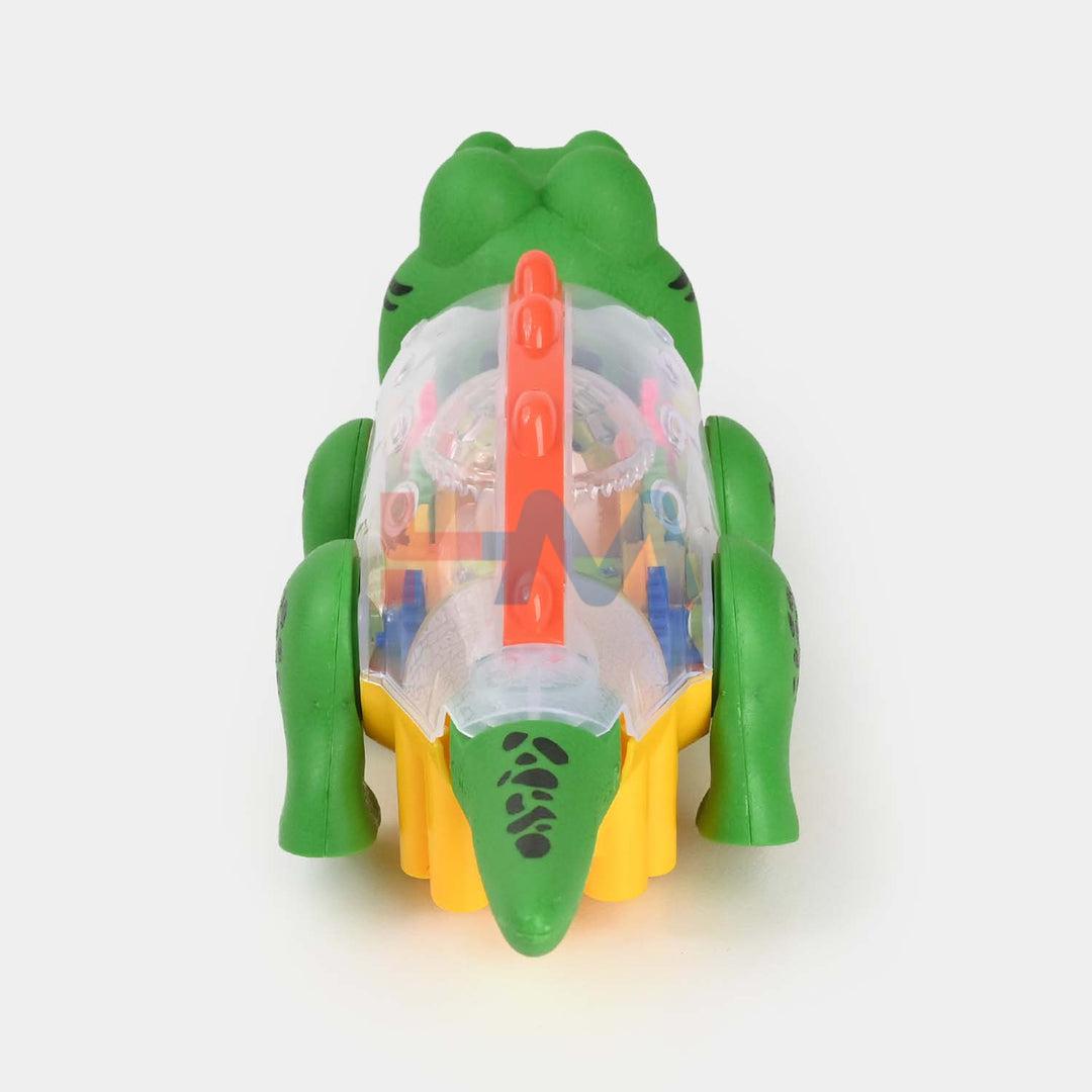 Transparent Gear Dino Park Crocodile Toy (with Light & Music)