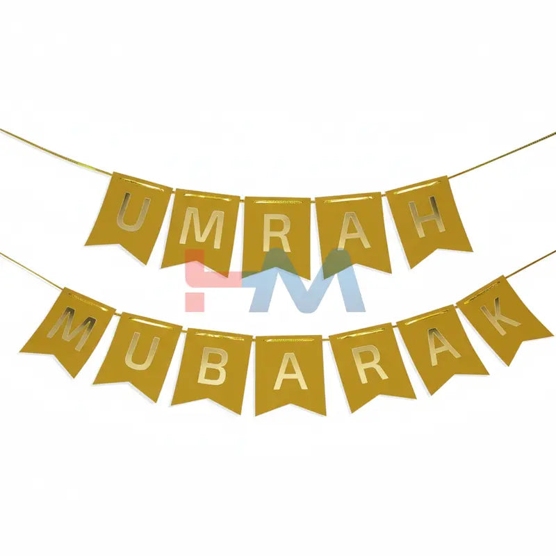 Umrah Mubarak Card Bunting Banner