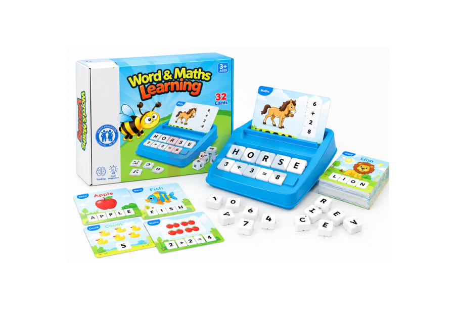 Word & Maths Learning Game for Kids – 32 Educational Cards
