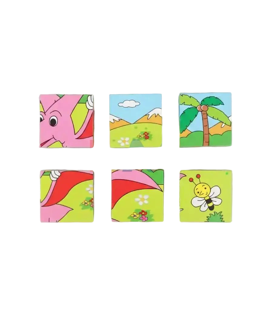 6 in 1 Wooden Dinosaur Cube Jigsaw Puzzles